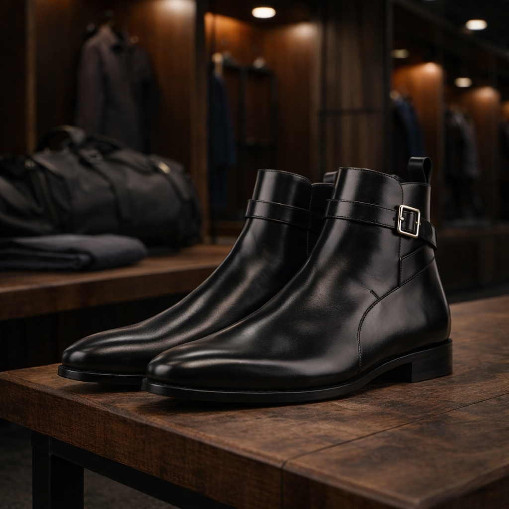 The David – Black Vitello Performance Boot - Palmer James Designs