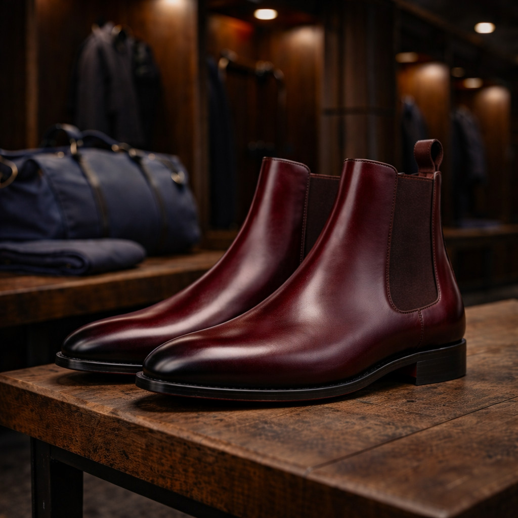 The Beckman – Burgundy Vitello Chelsea - Palmer James Designs