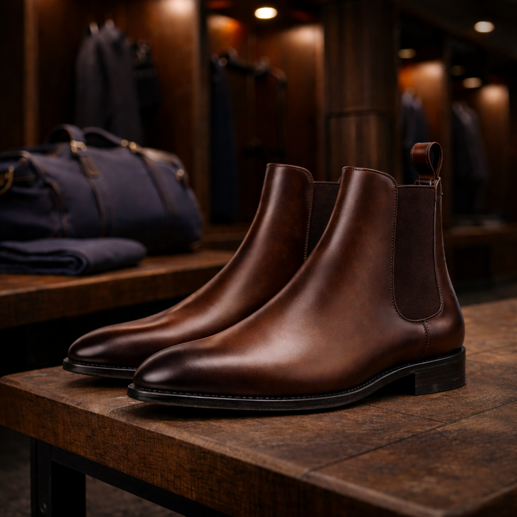 The Beckman – Burnished Dark Brown Vitello - Palmer James Designs